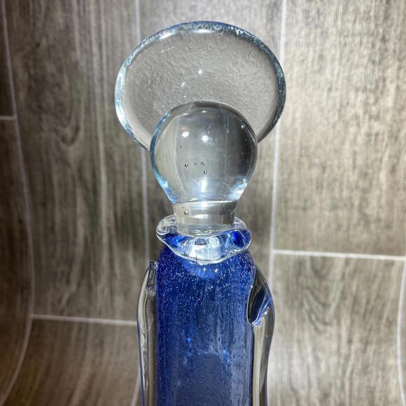 12.5" Cobalt Blue, HAND BLOWN GLASS ANGEL Blue - Picture 3 of 5